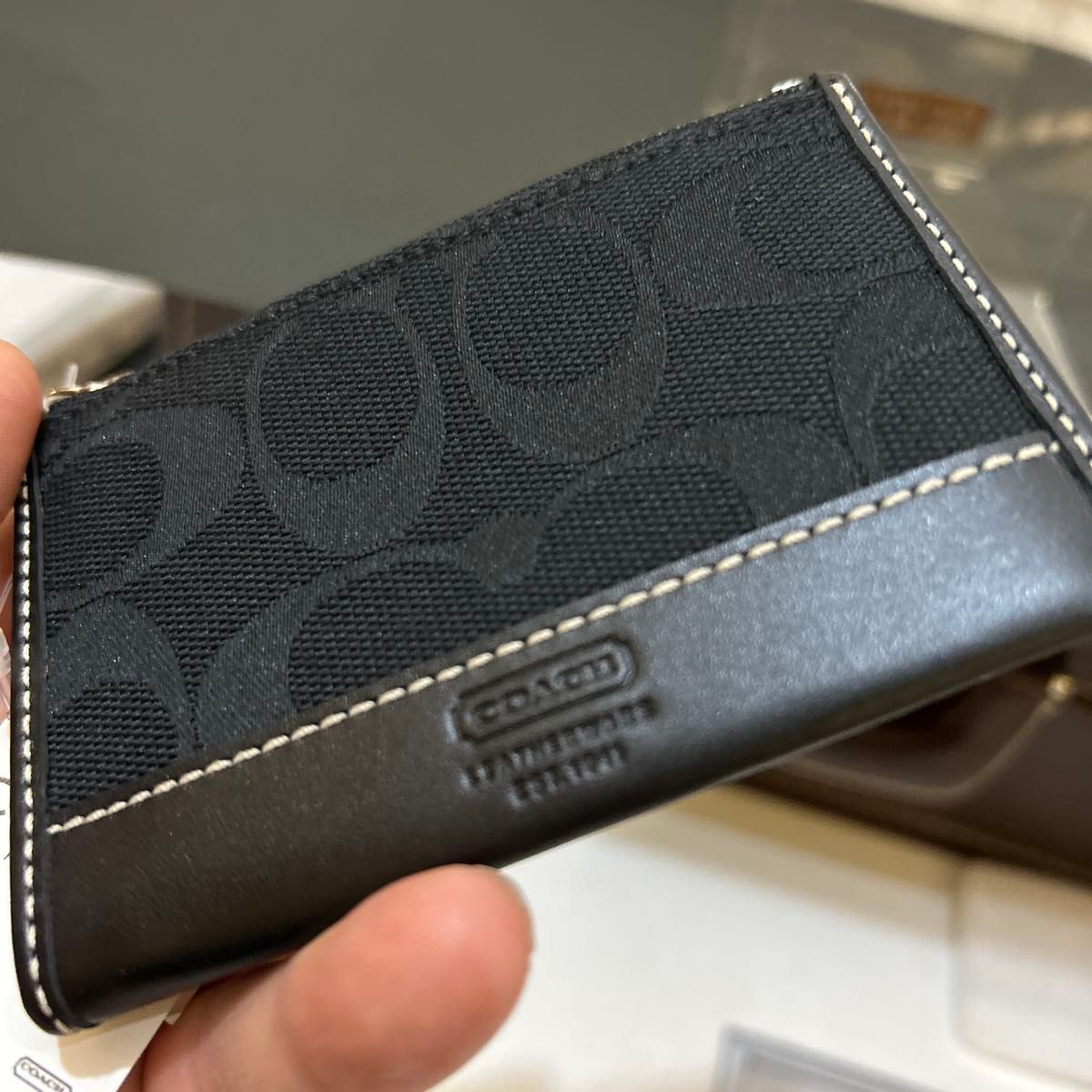 未使用タグ付】coach コーチ シグネチャー コインケース カード 未使用タグ付】coach コーチ シグネチャー コインケース カード