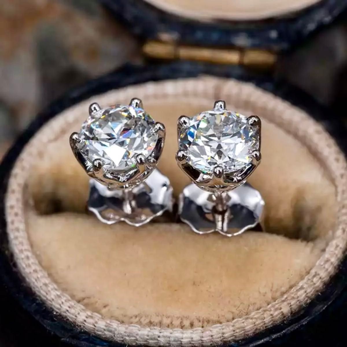 満足保証 最高級人工ダイヤ モアッサナイト ピアス 2ct 1粒 満足保証 最高級人工ダイヤ モアッサナイト ピアス 2ct 1粒
