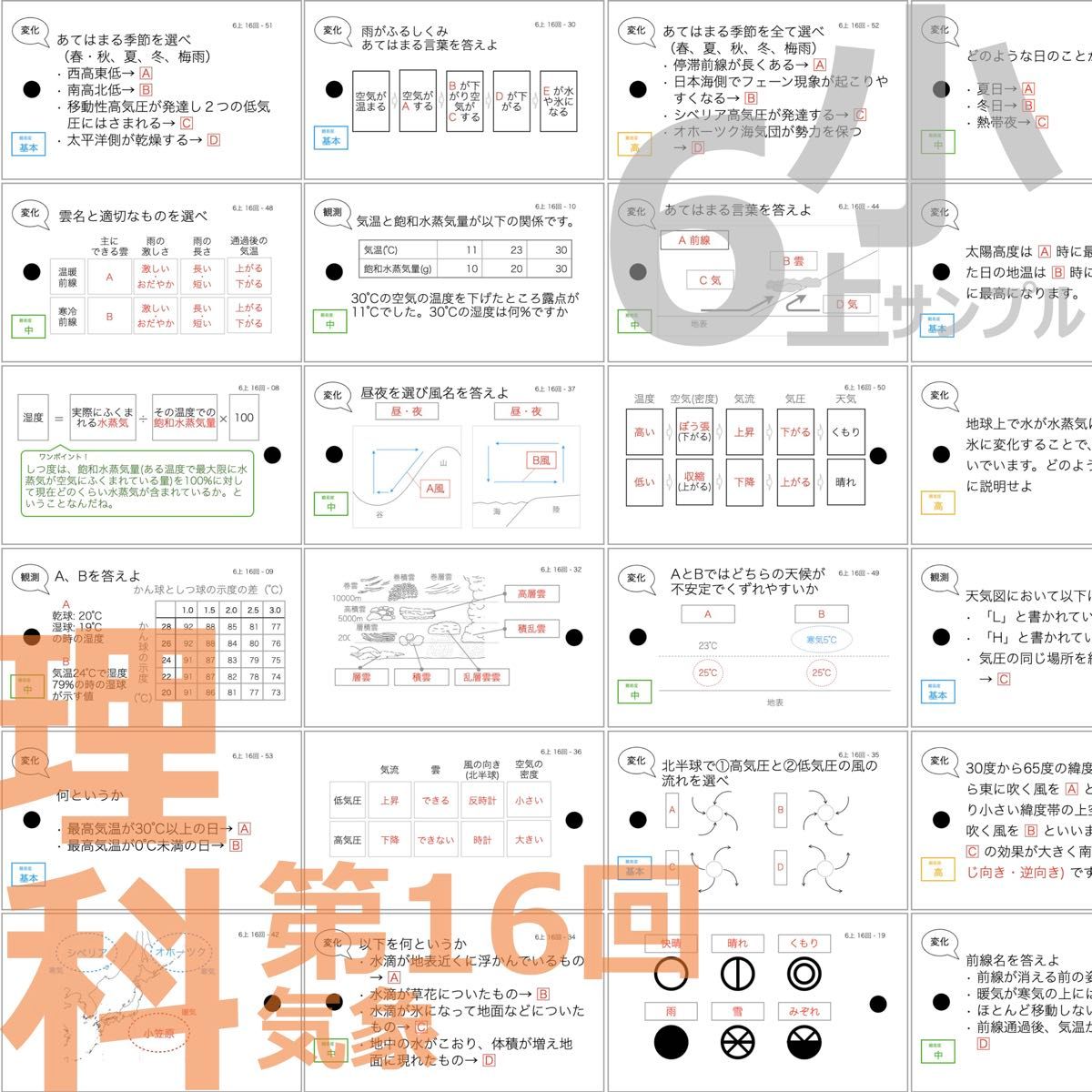 中学受験 暗記カード【6年上 社会・理科 10-17回】予習シリーズ 中学受験 暗記カード【6年上 社会・理科 10-17回】予習シリーズ