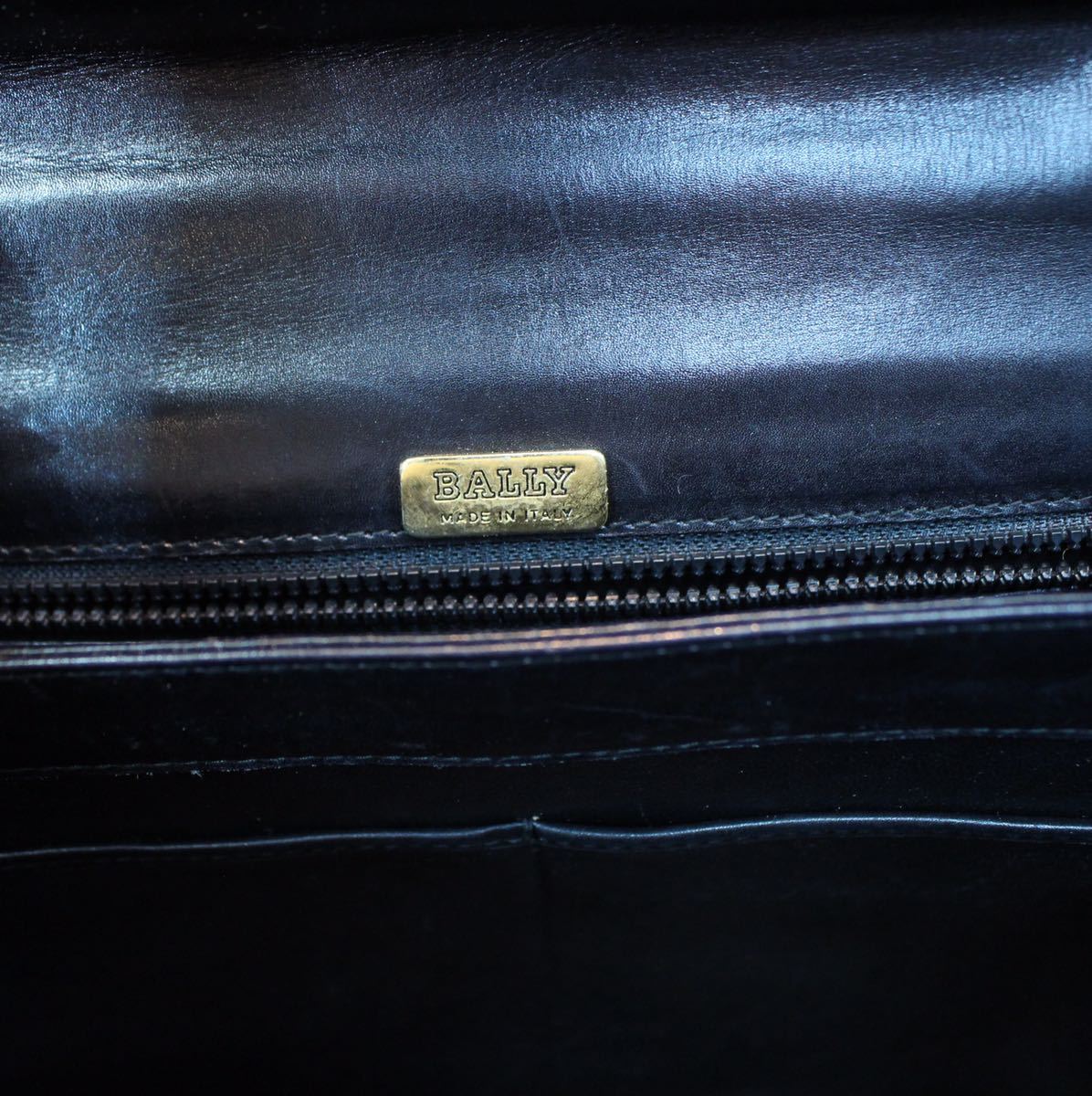 BALLY BELTED LEATHER HAND BAG MADE IN ITALY/バリーベルテッドレザーハンドバッグ_画像9