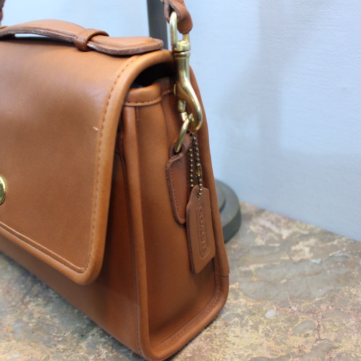 OLD COACH TURN LOCK LEATHER 2WAY SHOULDER BAG USA/オールドコーチ