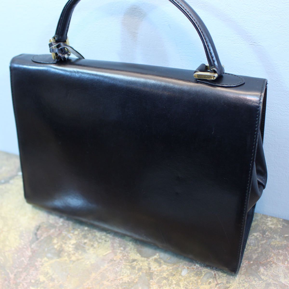 BALLY BELTED LEATHER HAND BAG MADE IN ITALY/バリーベルテッドレザーハンドバッグ_画像5