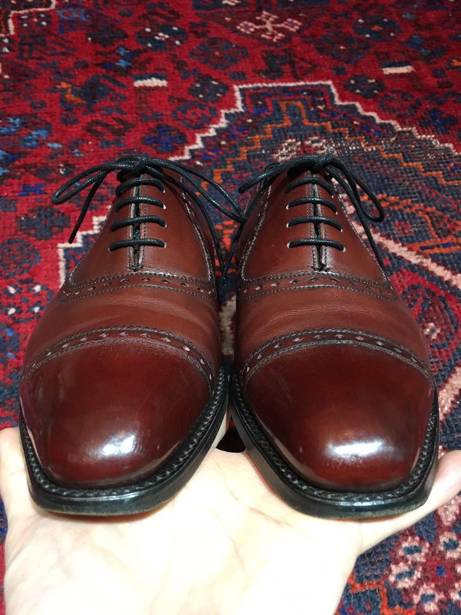WILD SMITH LEATHER QUARTER BLOGUE SHOES MADE IN ENGLAND/ワイルドスミスレザークォーターブローグシューズ（パンチドキャップトゥ）6 F