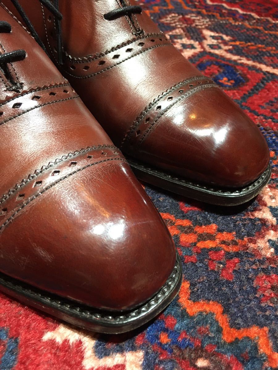 WILD SMITH LEATHER QUARTER BLOGUE SHOES MADE IN ENGLAND/ワイルドスミスレザークォーターブローグシューズ（パンチドキャップトゥ）6 F