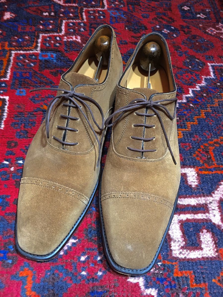 HESCHUNG SUEDE LEATHER STRAIGHT TIP SHOES MADE IN FRANCE/エシュン