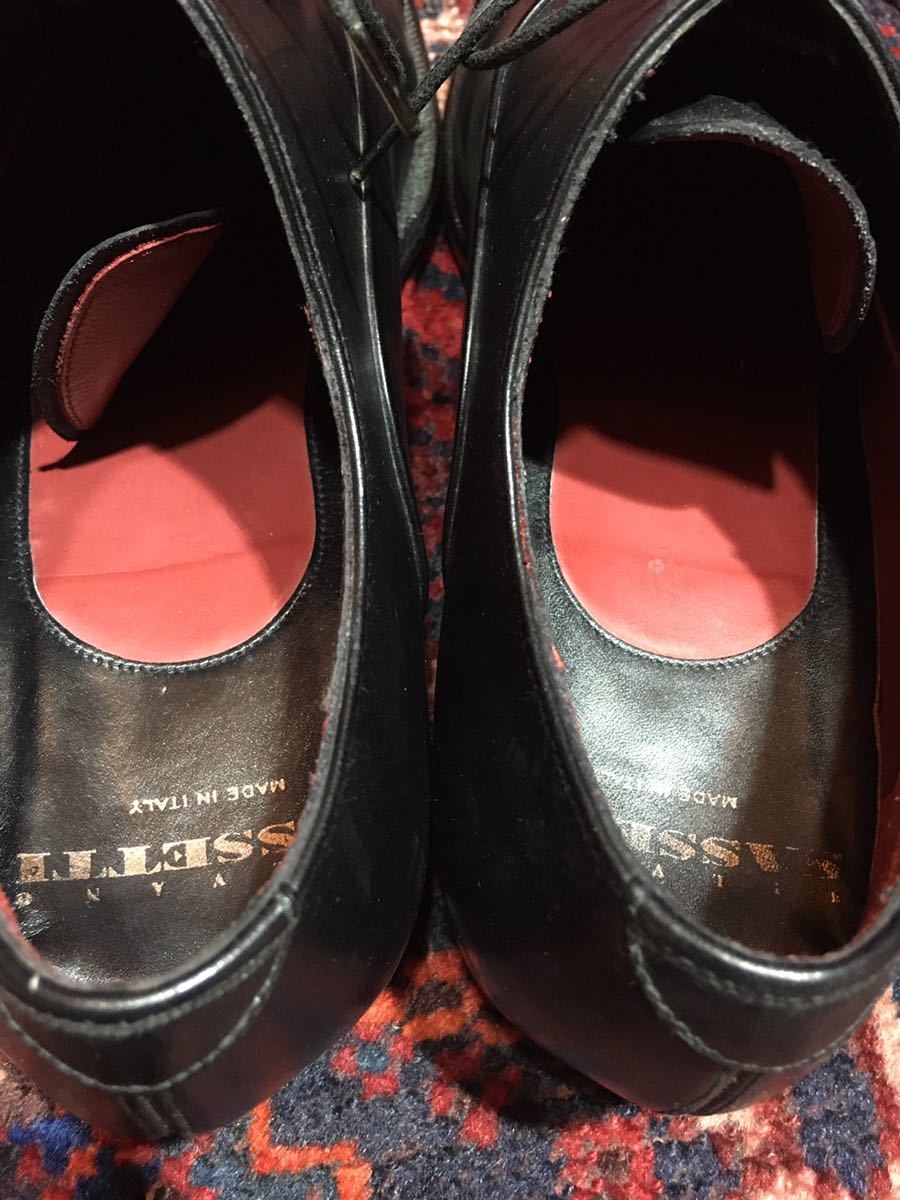 SILVANO SASSETTI LEATHER STRAIGHT TIP SHOES MADE IN ITALY/シルヴァ