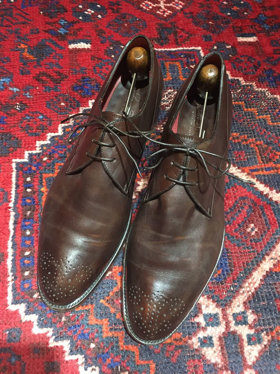 SILVANO SASSETTI LEATHER BROGUE SHOES MADE IN ITALY/シルヴァノサセッティレザーブローグシューズ7 1/2 D