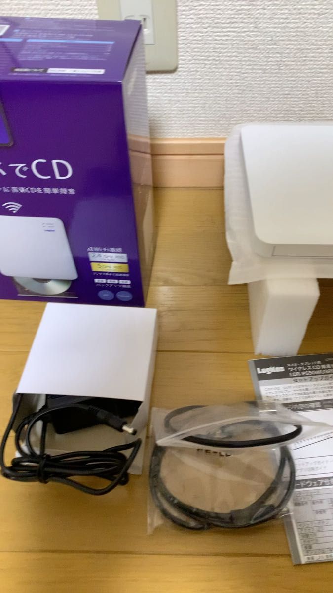 ロジテック 音楽CD取り込みドライブ WiFi 5Ghz対応 11ac iOS/Android対応 USB2.0 ホワイト