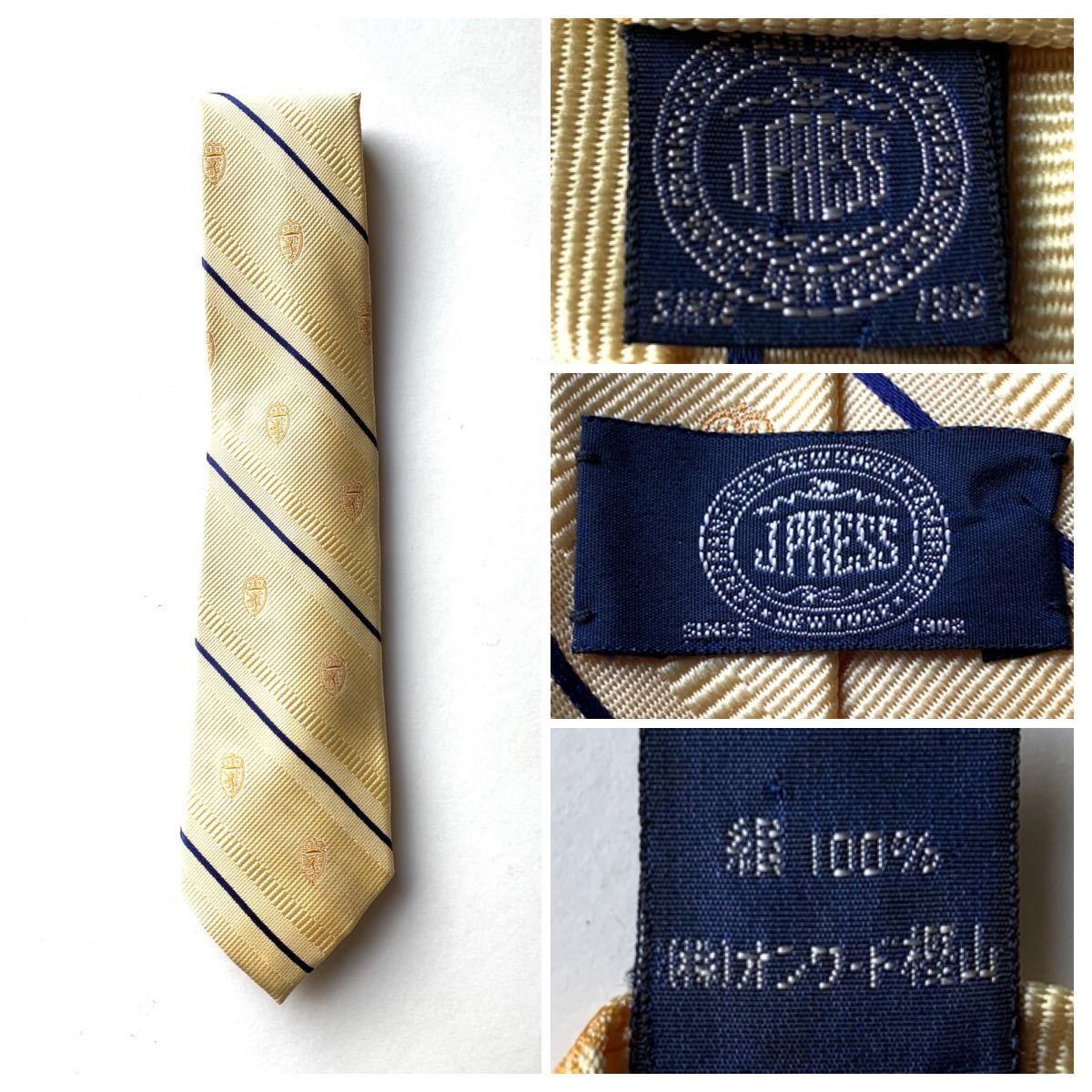 [ beautiful goods ]J.PRESS J Press necktie Kids for for children yellow yellow reji men taru stripe emblem Onward company manufactured 