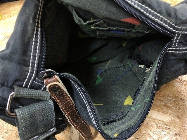 SCOPE shoulder bag USED processing outside . pocket 4 piece small .. bag bag khaki series 