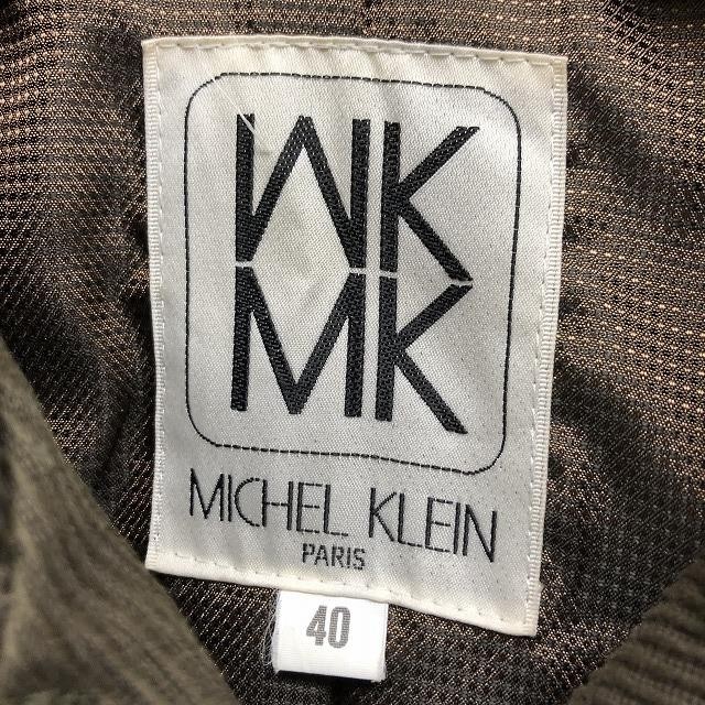 MK MICHEL KLEIN Michel Klein size 40 lady's Lee fur jacket long sleeve cotton 100%( lining : poly- 100%) green Brown * khaki series 