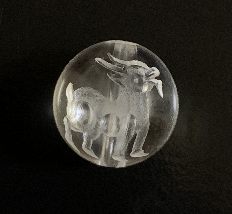 天然石彫り水晶ひつじ（羊 12mm玉 5粒セット