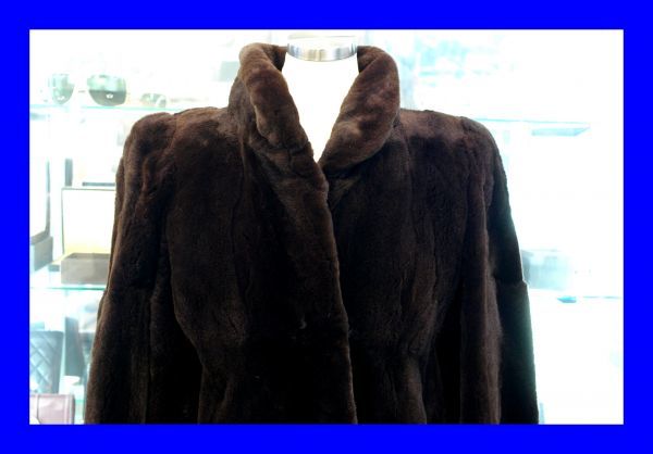 ○美品 シェアードミンク 毛皮 コート 15号 J0196