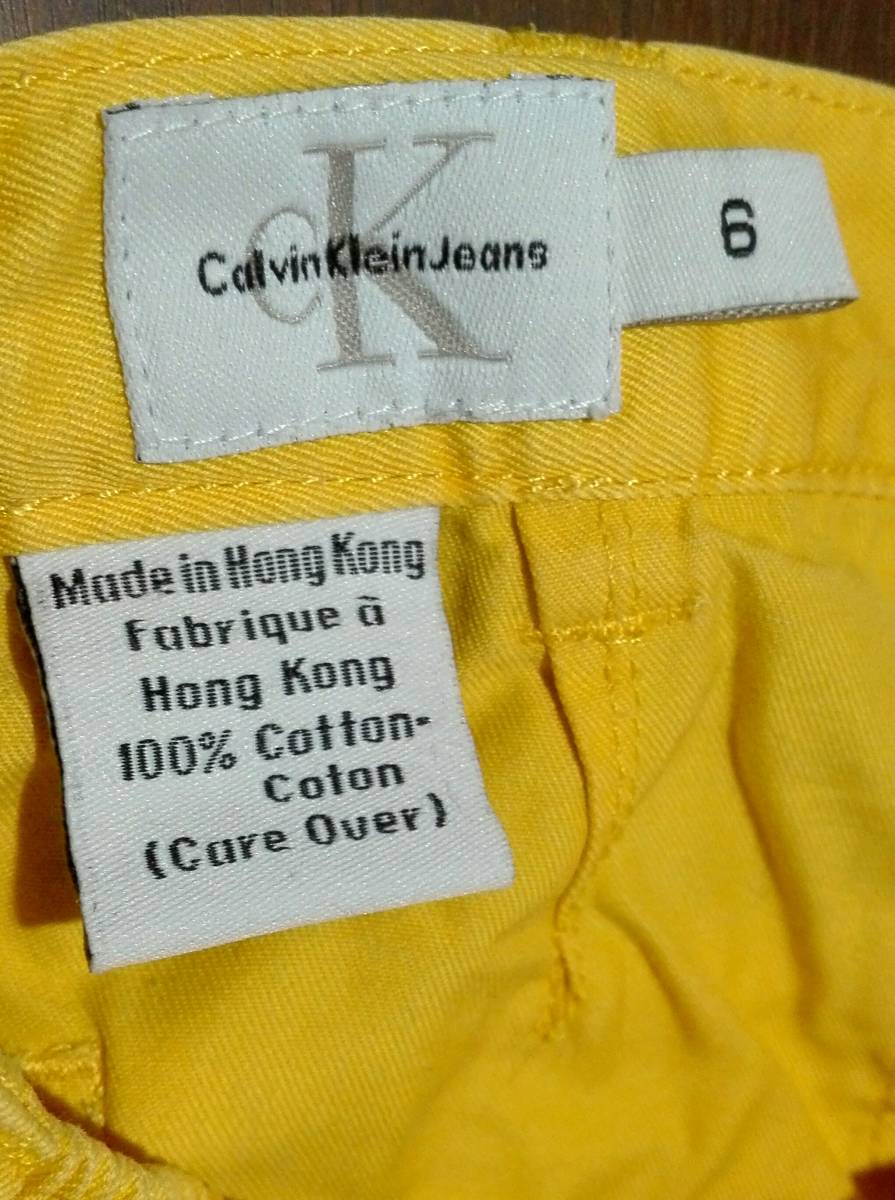 Calvin Klein Jeans 短パンツ 黄色 キッズ　レディース 110～120cm 美品 カルバン・クライン　イエロー