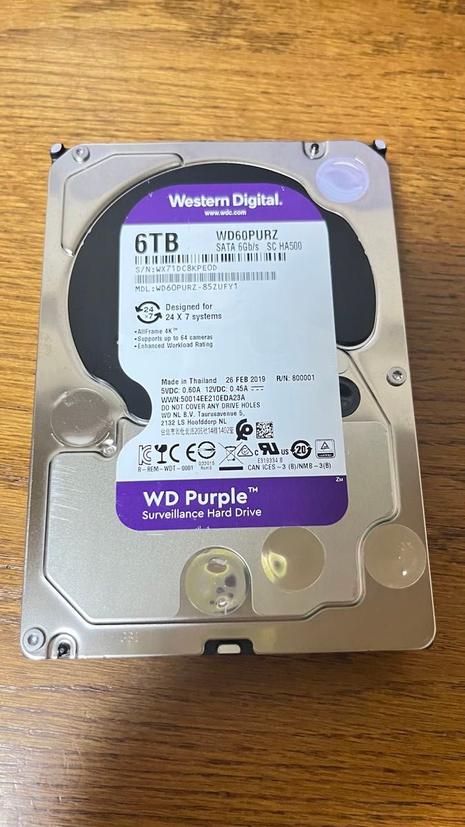最新最全のをすべて のWD60PURZ 6Tb WD ハードディスク｜Yahoo!フリマ（旧 Purple 内蔵型ハードディスクドライブ
