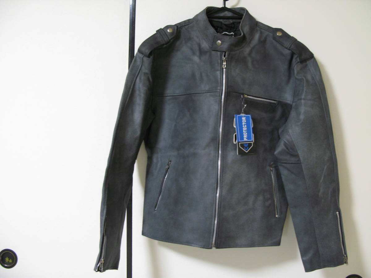 大人気新作  本革 レザージャケット プロテクター PROTECTOR ライダースジャケット 未使用　革ジャン 牛革 leather　バイクジャケット GENUINE XLサイズ以上
