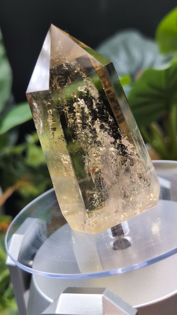 140gシトリン 六角柱 虹 水晶 ブラジル産 YR01