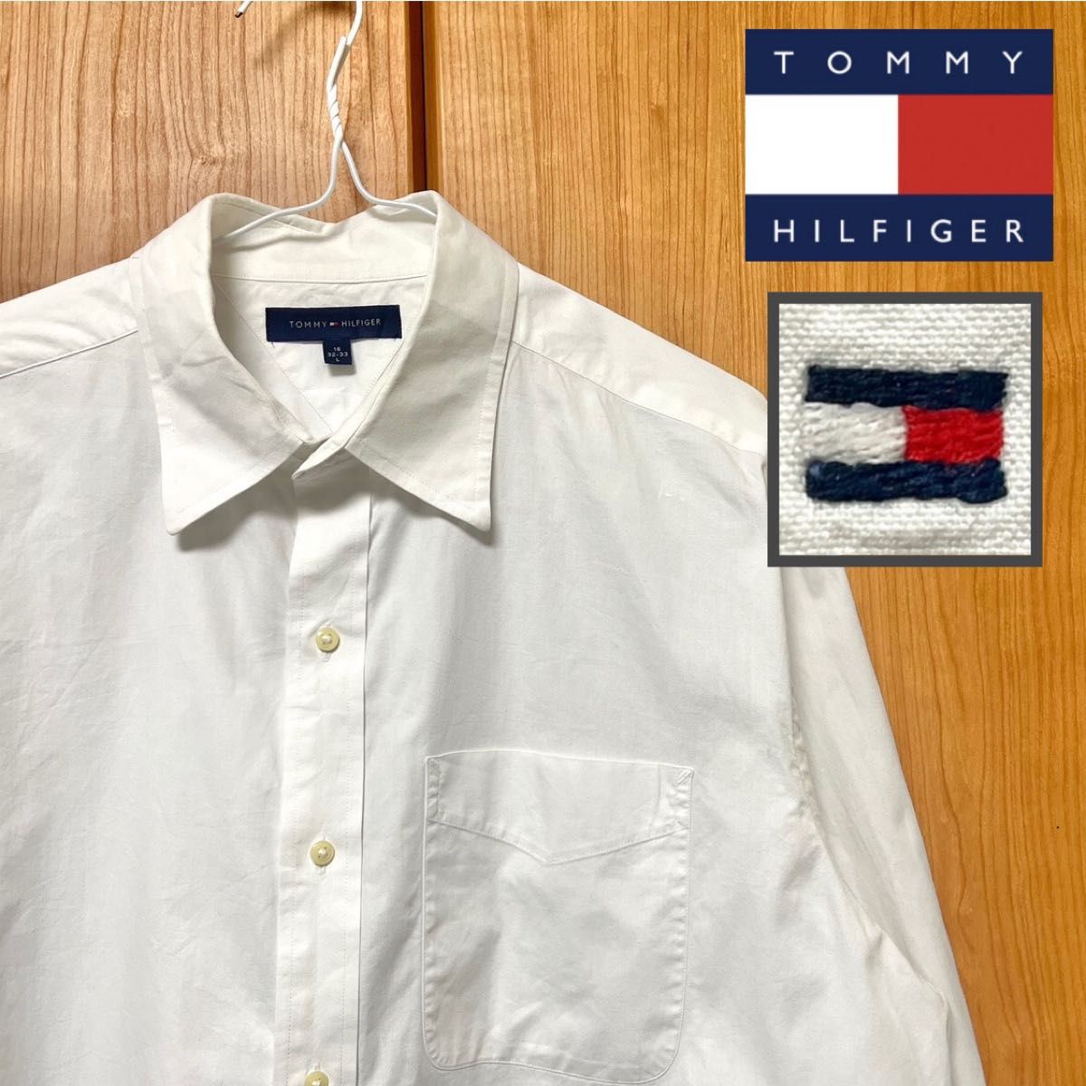 美品】TOMMY HILFIGER(トミーヒルフィガー) 裾ブランドロゴ刺繍 美品】TOMMY HILFIGER(トミーヒルフィガー) 裾ブランドロゴ刺繍