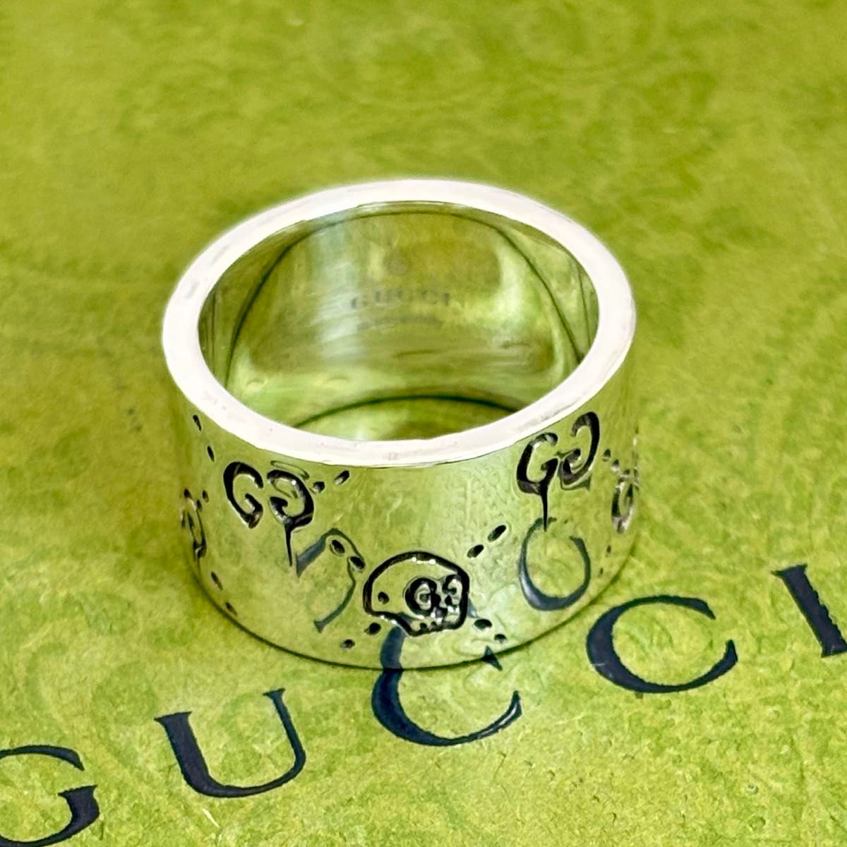 新品磨き】GUCCI グッチゴースト リング 15号 〈ワイドタイプ 新品磨き】GUCCI グッチゴースト リング 15号 〈ワイドタイプ