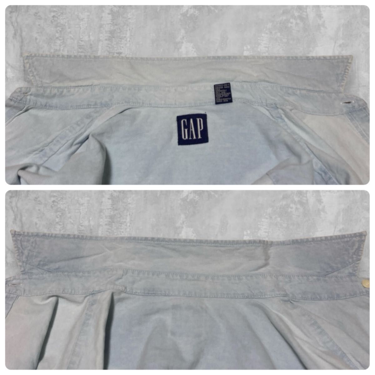 OLD GAP シャンブレーシャツ 90s 香港製 フェード XLサイズ ユニ OLD GAP シャンブレーシャツ 90s 香港製 フェード XLサイズ ユニ