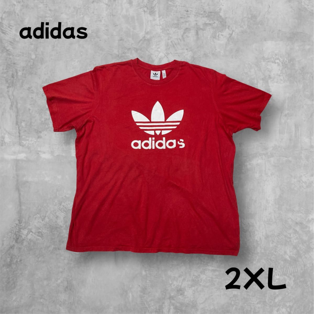 アディダス トレフォイル ビッグロゴ Tシャツ 赤 2XLサイズ アディダス トレフォイル ビッグロゴ Tシャツ 赤 2XLサイズ