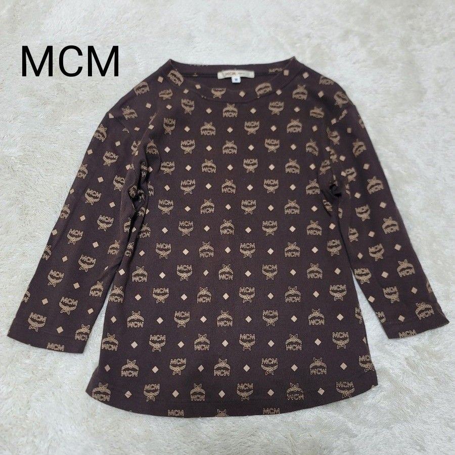 MCM エムシーエム 総柄 モノグラム カットソー ト M コットン 短 MCM エムシーエム 総柄 モノグラム カットソー ト M コットン 短