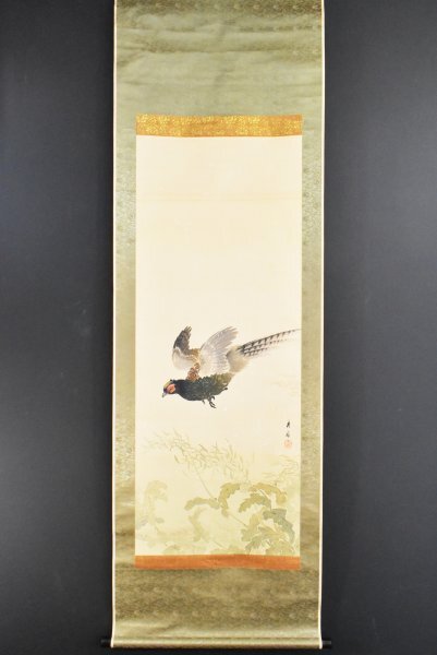 K5356 模写 池上秀畝「雉」絹本 合箱 荒木寛畝師事 秀 絵画 中国 K5356 模写 池上秀畝「雉」絹本 合箱 荒木寛畝師事 秀 絵画 中国