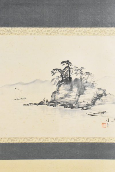 K5411 真作 大矢峻嶺「海釣図」紙本 合箱 肉筆 三木翠山 竹内 K5411 真作 大矢峻嶺「海釣図」紙本 合箱 肉筆 三木翠山 竹内