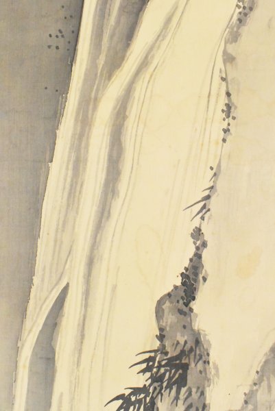 K5449 真作 池上秀畝「瀑布図」絹本 共箱(双幅の内一幅) 肉筆 K5449 真作 池上秀畝「瀑布図」絹本 共箱(双幅の内一幅) 肉筆