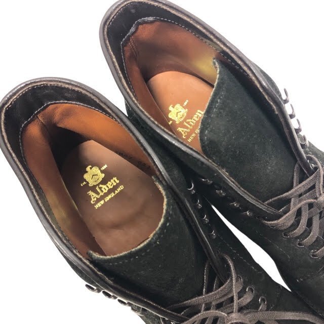 ▼未使用【Alden】オールデン スエード マンソンブーツ モディファイドラスト N5805H サイズ9 紳士 メンズ 革靴 レザー RA7943_画像4