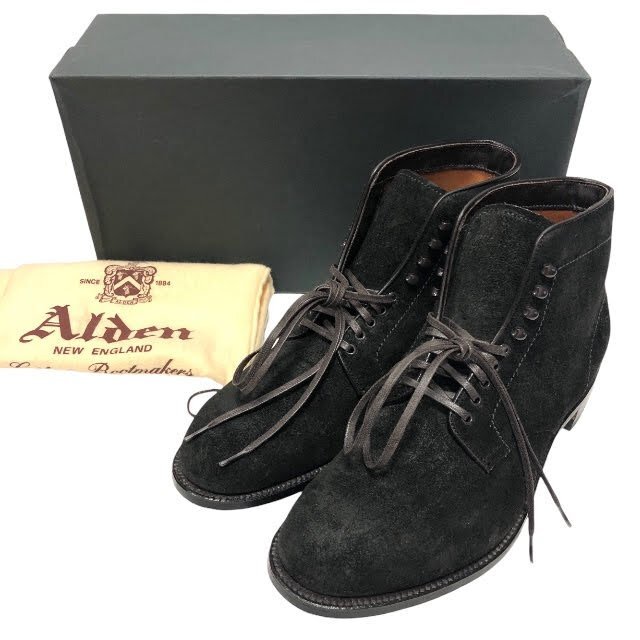 ▼未使用【Alden】オールデン スエード マンソンブーツ モディファイドラスト N5805H サイズ9 紳士 メンズ 革靴 レザー RA7943_画像1