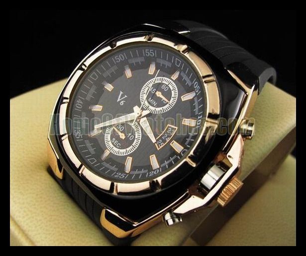 新品未使用■V6スポーツデザイン腕時計 ゴールド金 CASIO 防水 G-SHOCK ポールスミスバーバリーアルマーニ adidasディーゼルセイコー⑤12