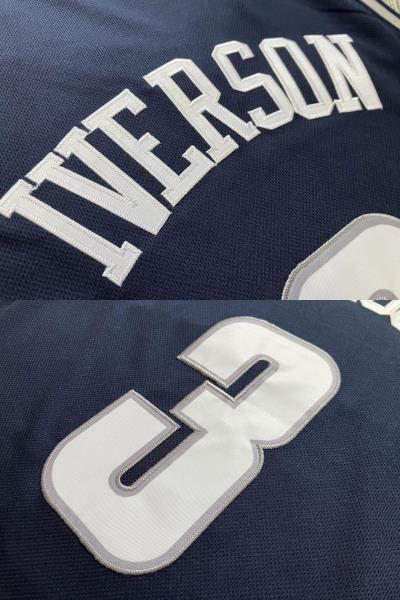 【未使用品】 ジョージタウン大學(xué)時(shí)代 IVERSON #3 アレン?アイバーソン ★NBA ユニフォーム ゲームシャツ ジャージ　L　刺繍　美品