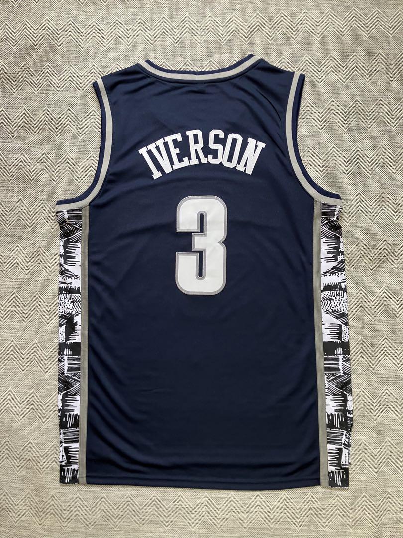 【未使用品】 ジョージタウン大學(xué)時(shí)代 IVERSON #3 アレン?アイバーソン ★NBA ユニフォーム ゲームシャツ ジャージ　L　刺繍　美品
