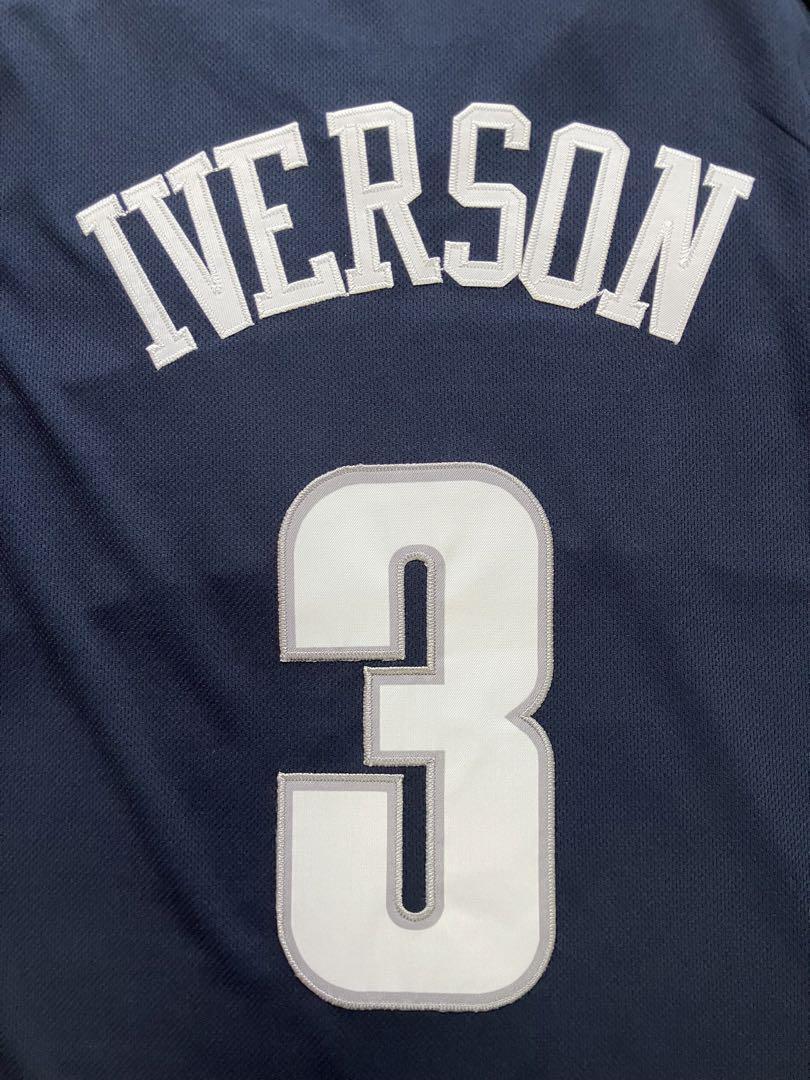 【未使用品】 ジョージタウン大學(xué)時(shí)代 IVERSON #3 アレン?アイバーソン ★NBA ユニフォーム ゲームシャツ ジャージ　L　刺繍　美品