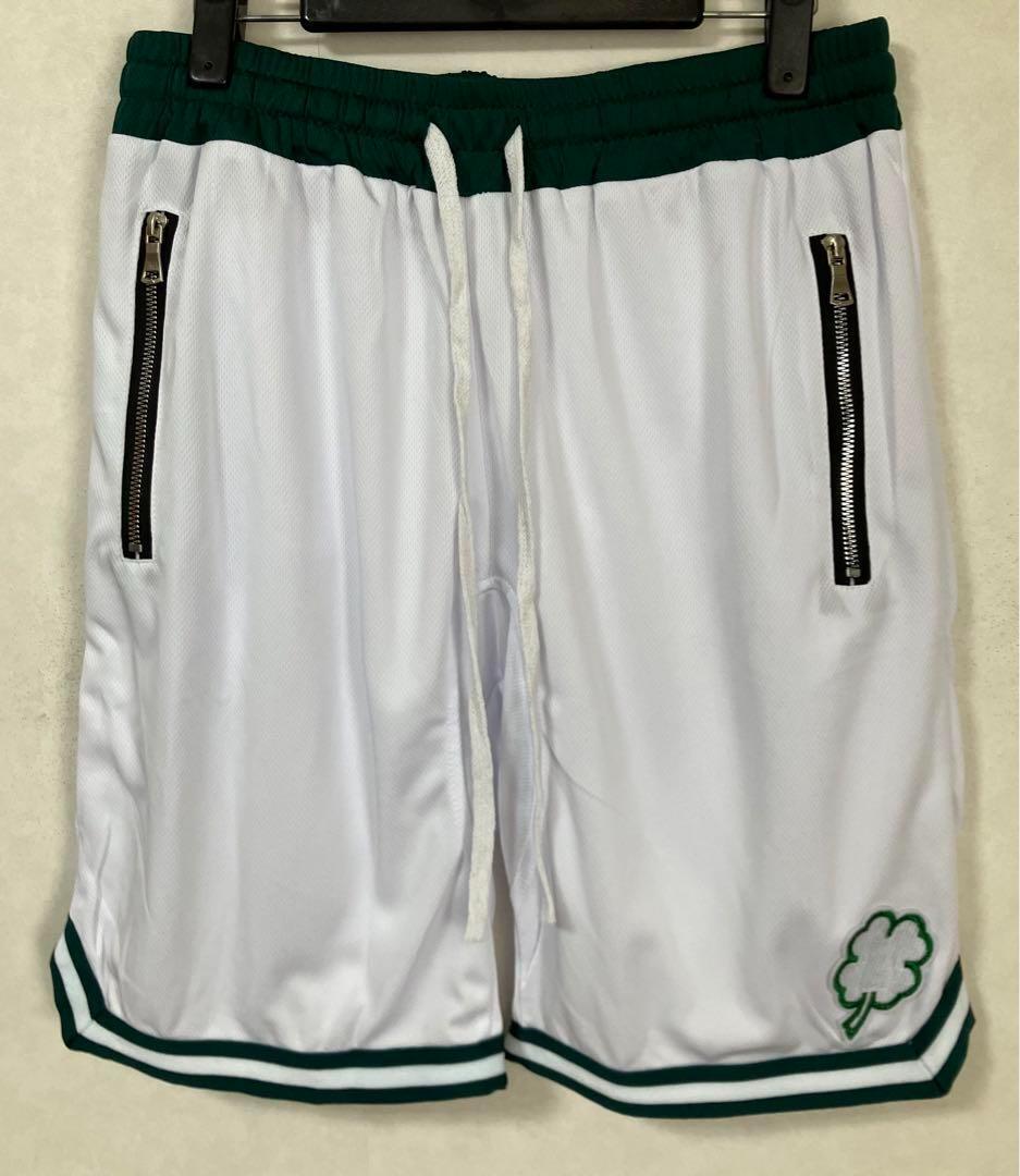★未使用品 NBA ボストン?セルティックス CELTICS バスケットボール バスパン ショーツ ユニフォーム バスケ ジャージ ハーフパンツ XL 白