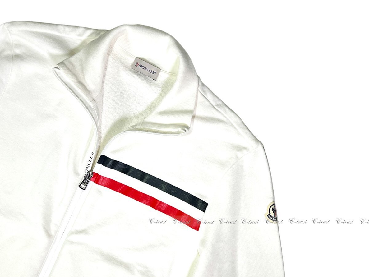 K461-S.. MONCLER モンクレール ジップアップ スウェット カーディガン トリコロール ★ 034 ホワイト