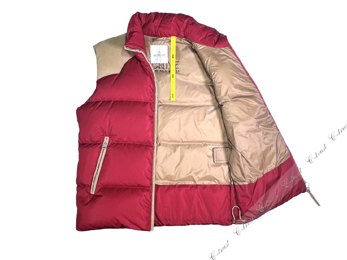 K483-1.. MONCLER モンクレール KAMAOU ダウン ベスト GENIUS FRAGMENT PALM ANGELS コラボ メンズ ★ 489 ボルドー