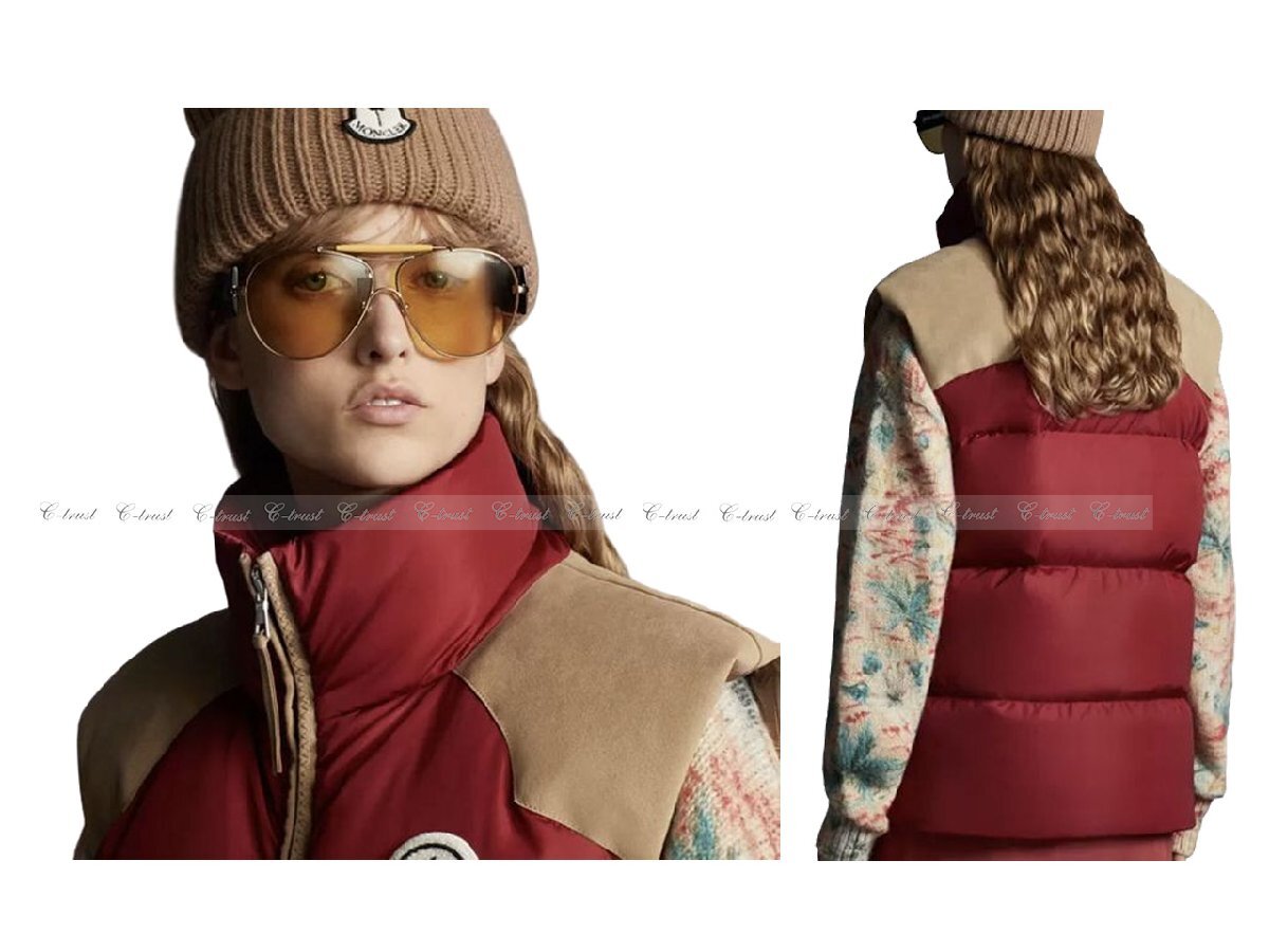 K483-1.. MONCLER モンクレール KAMAOU ダウン ベスト GENIUS FRAGMENT PALM ANGELS コラボ メンズ ★ 489 ボルドー