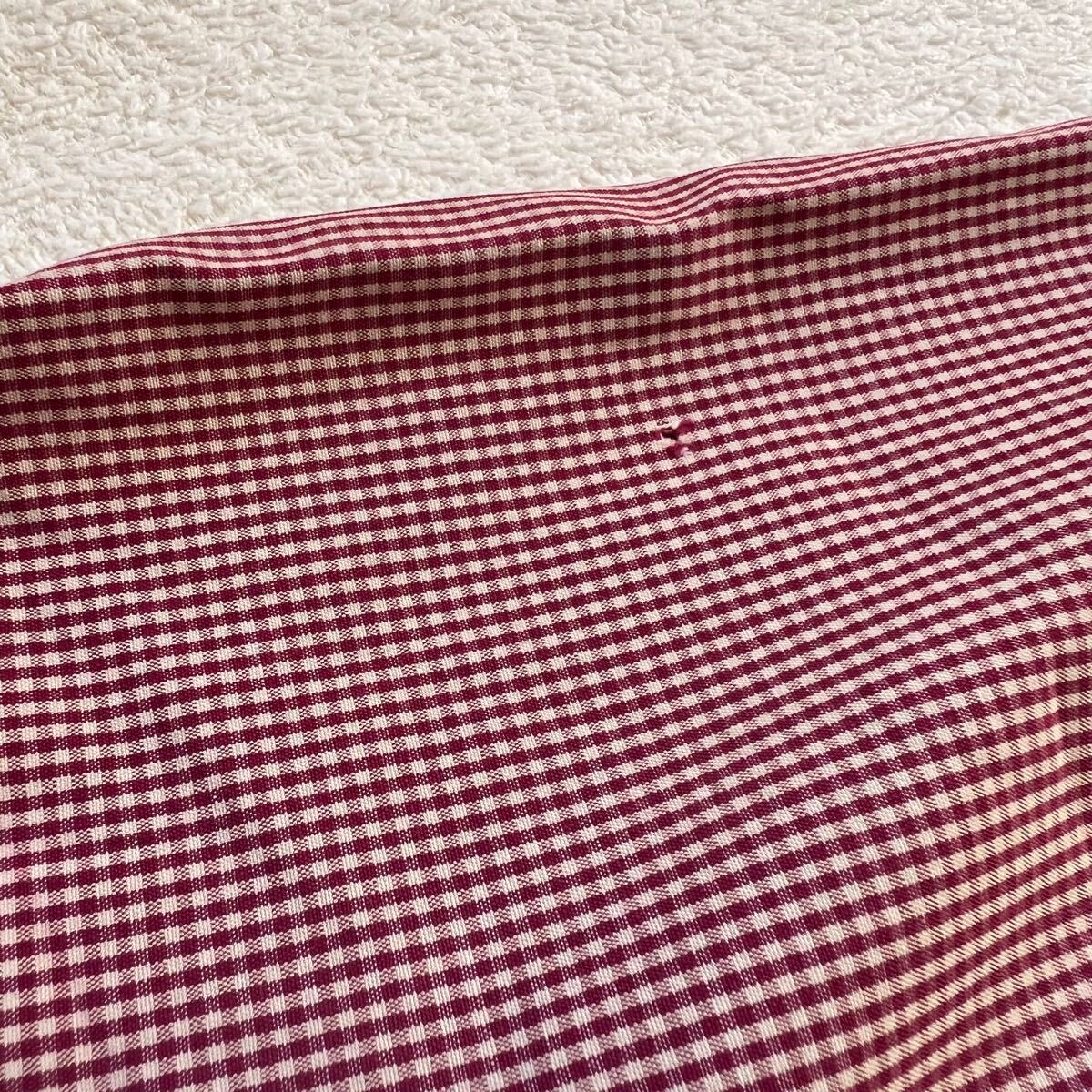 Brooks Brothers USA制 ブルックスブラザーズ ギンガム チェック 半袖 シャツ 15 L レッド ダメージ有 ボタンダウン アメリカ制 米國(guó)制