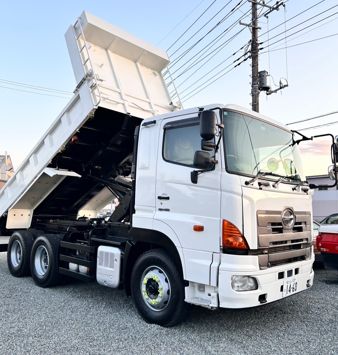 平成25年 日野プロフィア ダンプ 床暖 7速MT 2デフ 最大積載量9000㎏ 車検有 走行60萬km 電動コボレーン 靜岡県富士宮市発 北海道配送可能