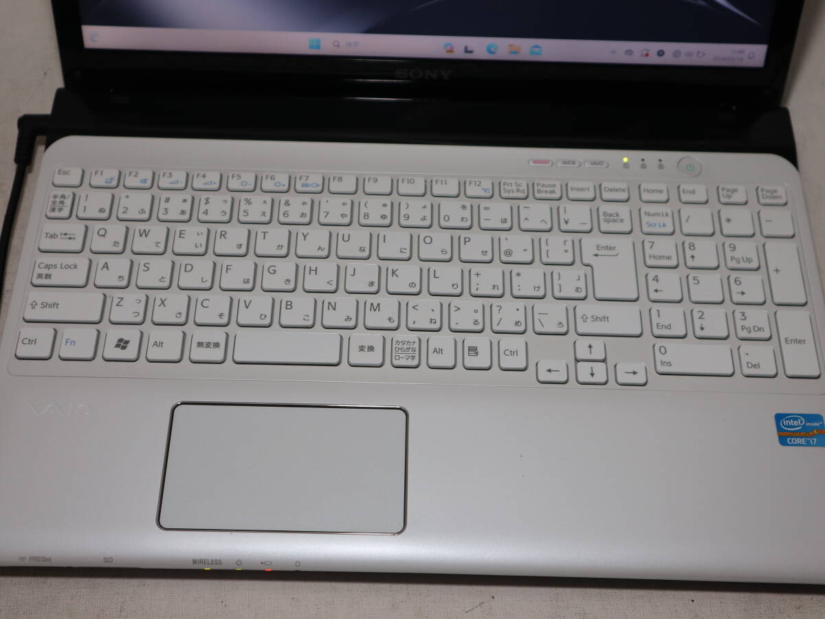 Core i7 ★ SVEシリーズ 上位 ★ VAIO ホワイト★ win 11 ≪ 爆速仕様 ≫メモリ16G/新品SSD１TB /WiFi/WebCam/DVD/office 2021