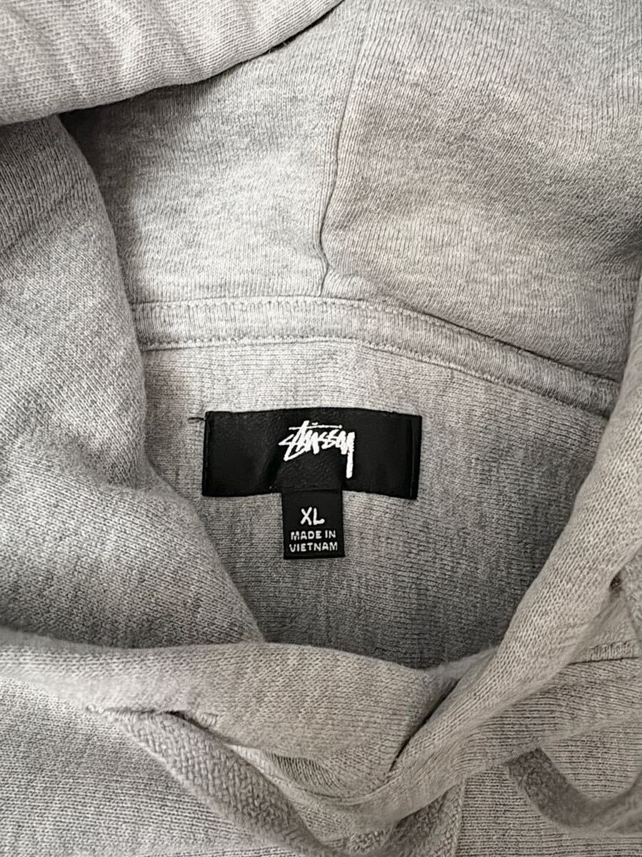 【21FW】Stussy Basic Logo Sweat Hoodie ステューシー ロゴ プルオーバーパーカー パーカー フーディー グレー XL 薄手 國內(nèi)正規(guī)
