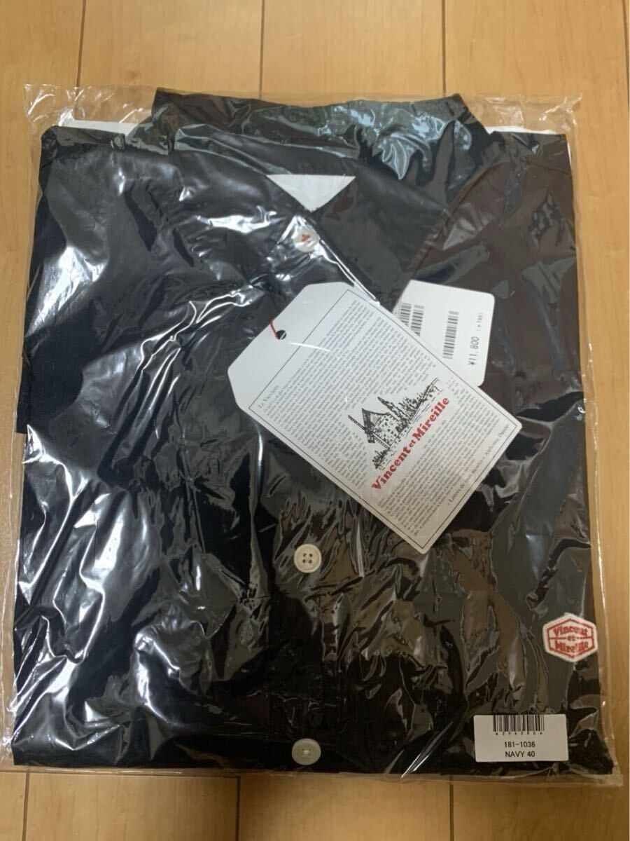 vincent et mireille シャツ 長袖 長袖シャツ ネイビー 濃紺 日本製 MLサイズ 40サイズ FREAKS STORE 綿100% タグ付き新品_画像9