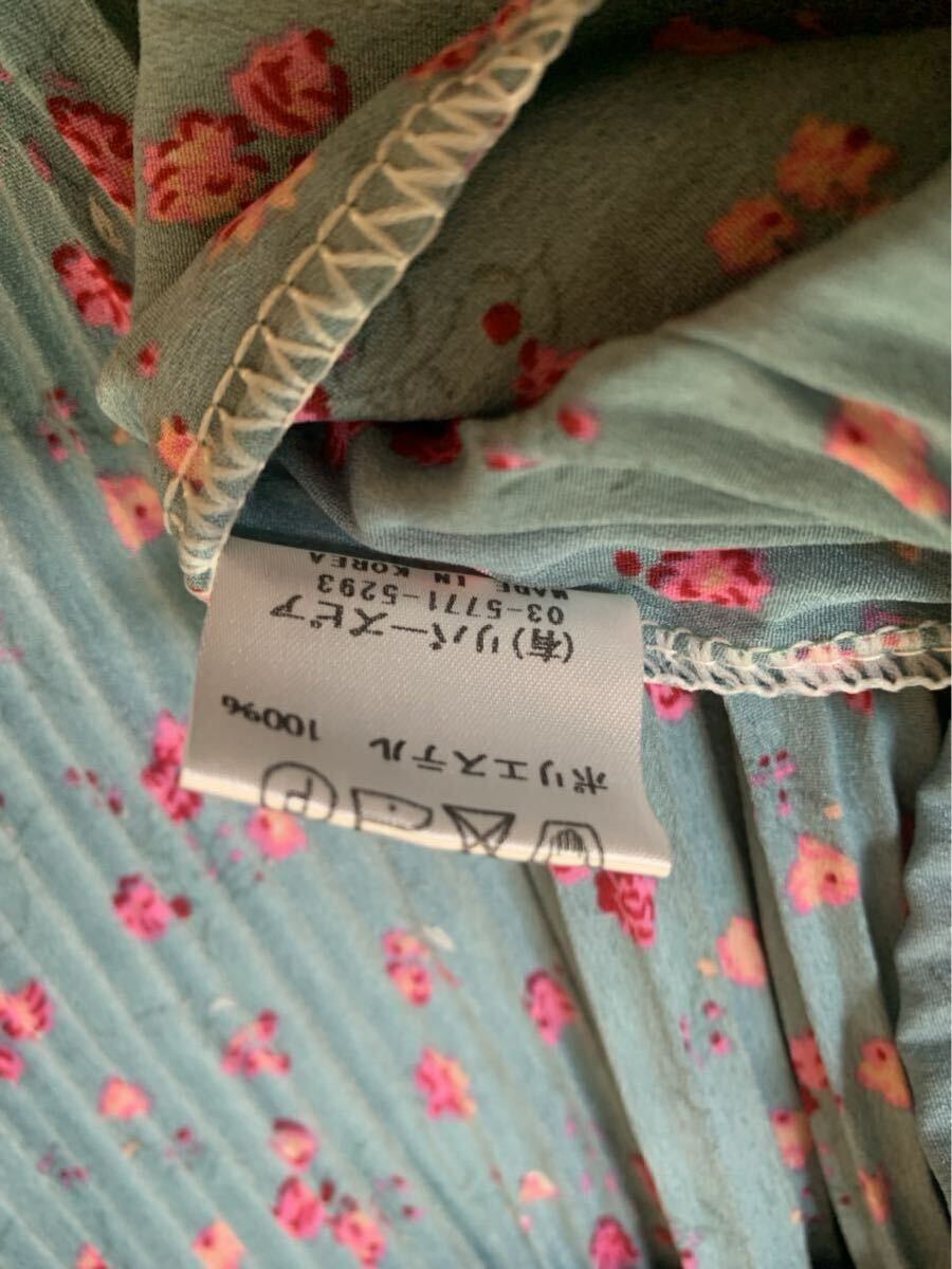 ワンピース 花柄 緑 グリーン エメラルドグリーン フリーサイズ mocha 下北沢 原宿系_画像6