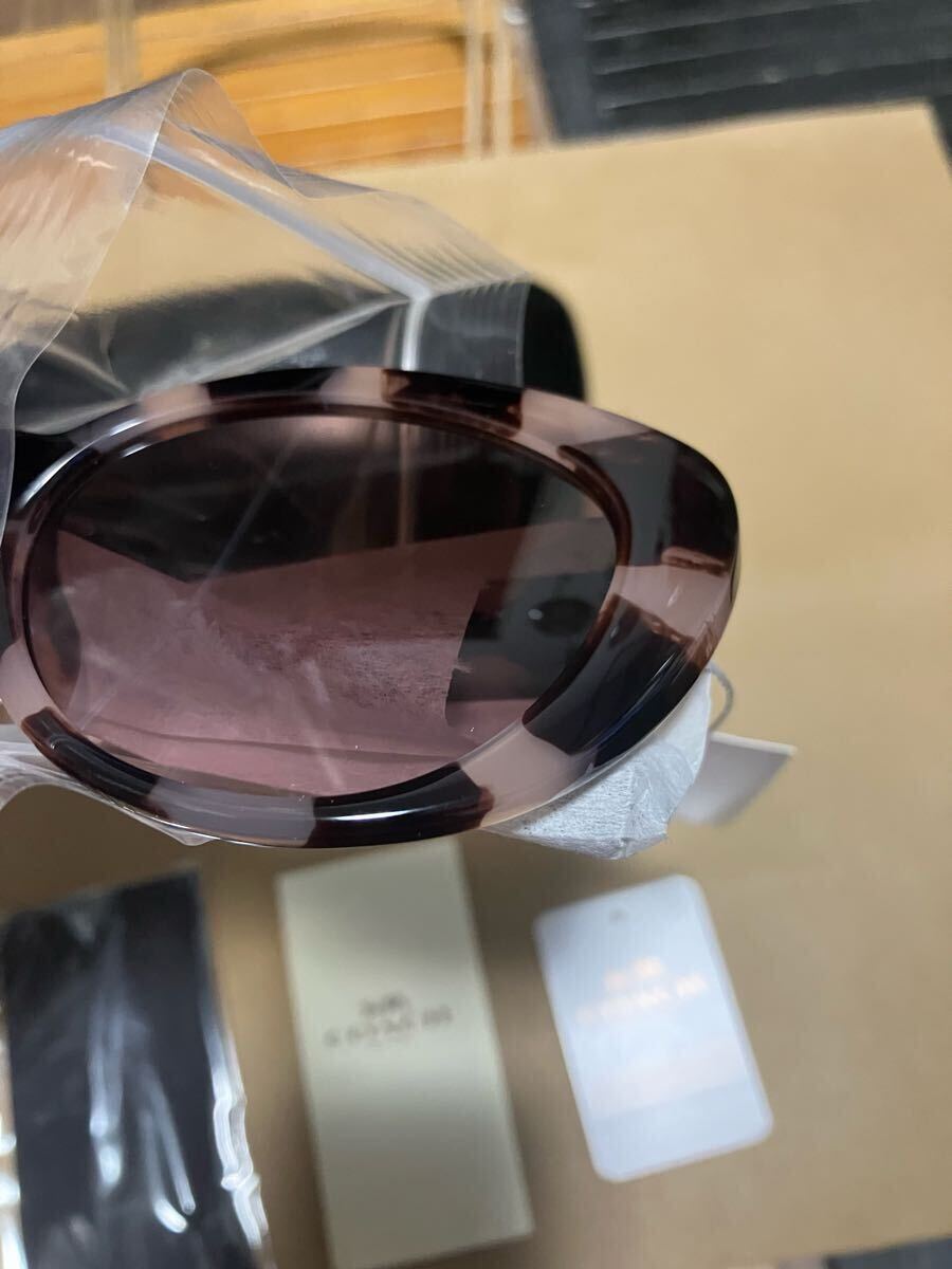 送料込●新品●価35200円 COACH キャットアイサングラス ピンクトータスA レディース 度なし コーチ