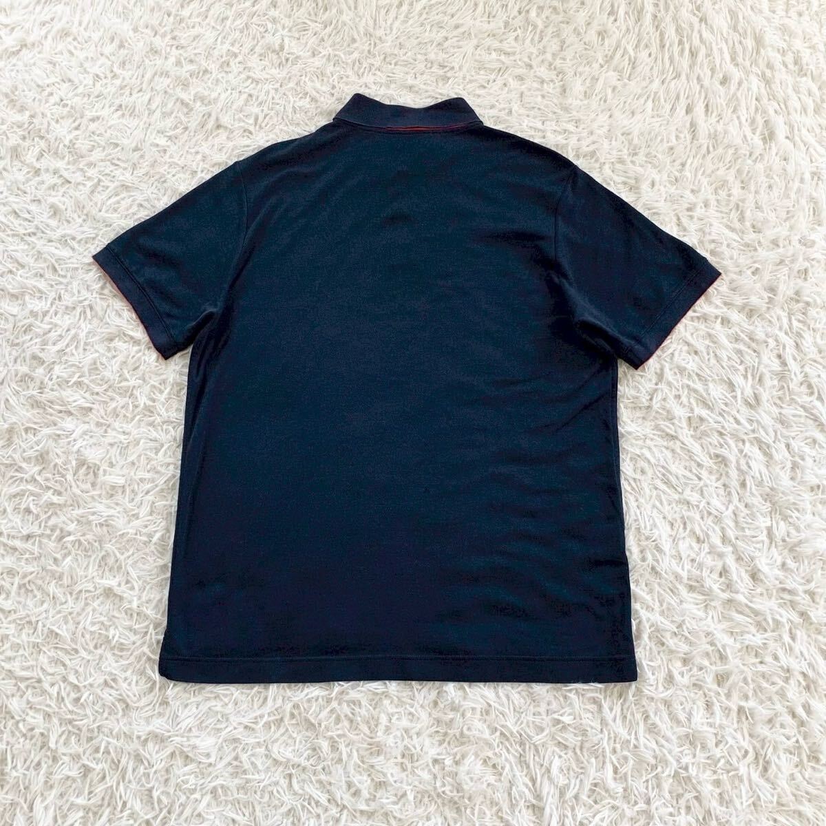 HERMES SELLIER エルメス セリエボタン ポロシャツ 半袖 ネイビー XLサイズ HERMES SELLIER エルメス セリエ 半袖ポロシャツ