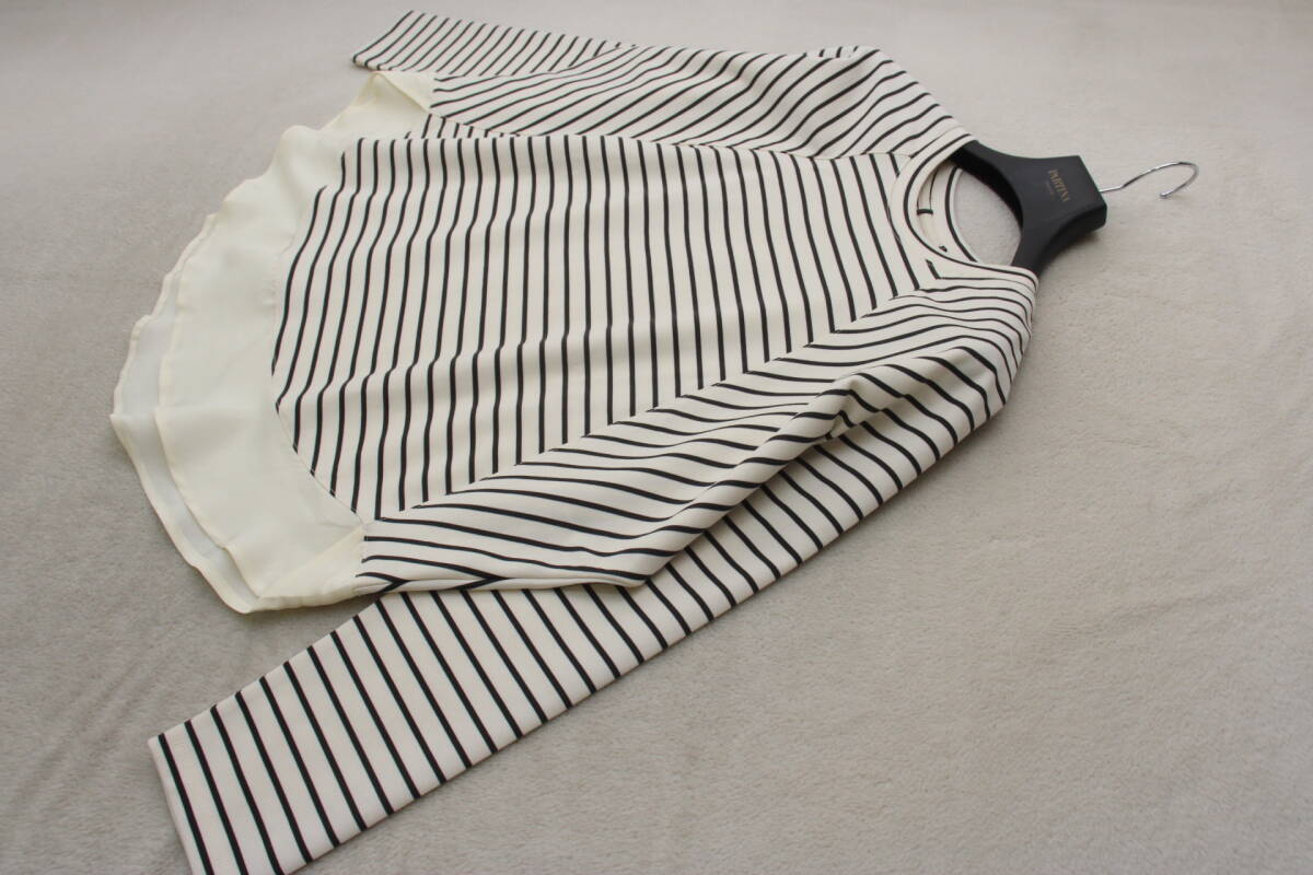 4-135 新品 布帛付きボーダープルオーバー