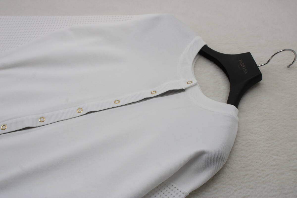 1-1313 新品 メッシュ切替ニットカーディガン ホワイトＦサイズ