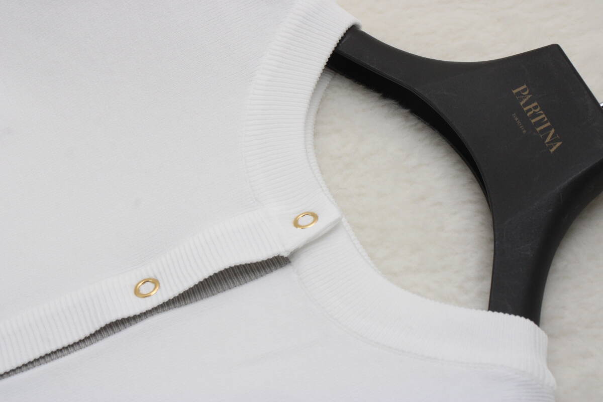 1-1313 新品 メッシュ切替ニットカーディガン ホワイトＦサイズ